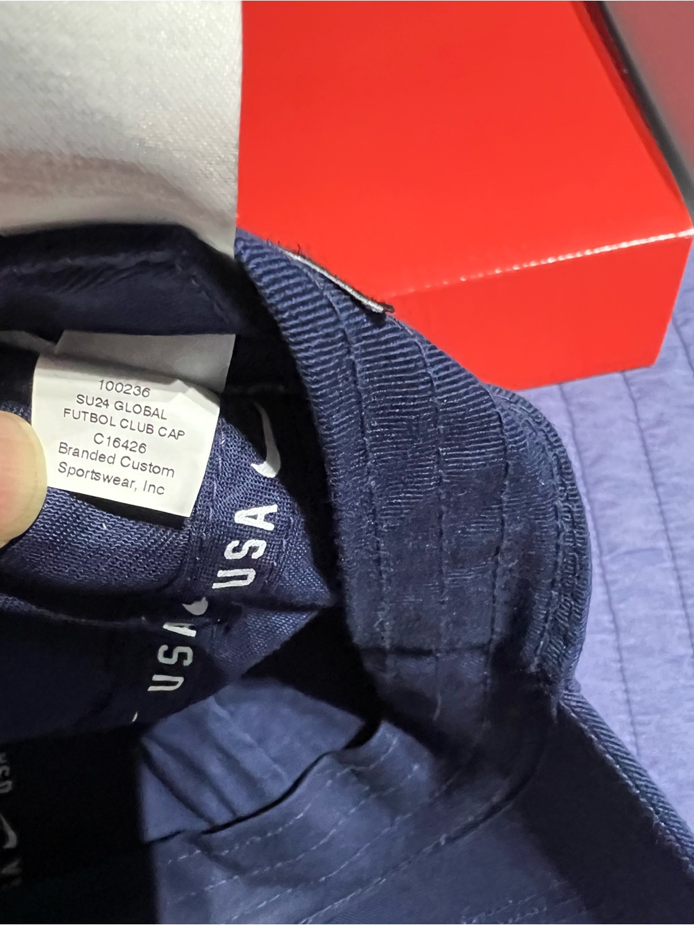 Nike USA Shield Navy Baseball Cap with Red White Shield - Picture 6 of 8